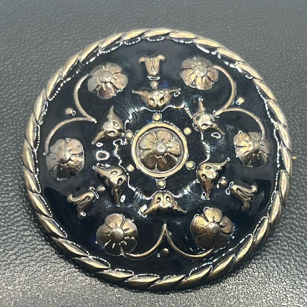 Andresen & Scheinpflug Norway vintage Sterling Silver Black Enamel Brooch pin - Picture 2 of 16